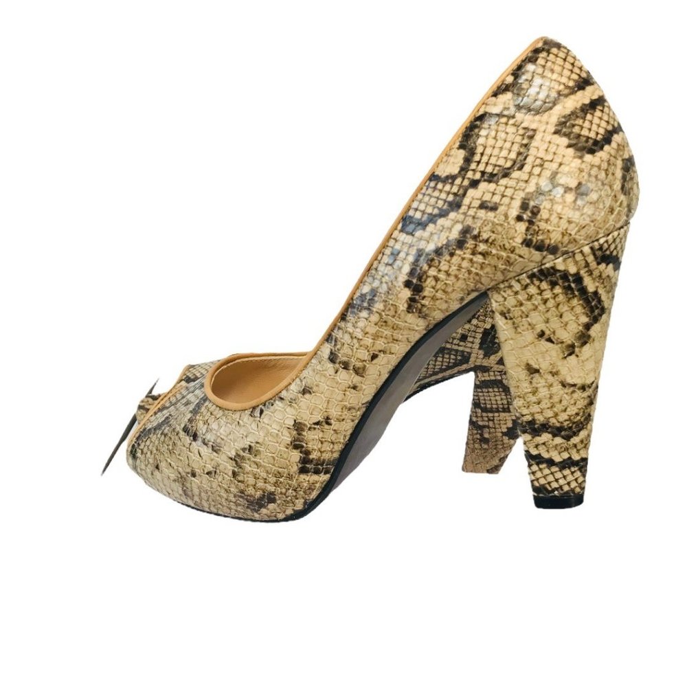 Billi Bi Copenhagen Snake Leather Print Peep Toe High Heel Shoes Pumps Size 40 - Picture 5 of 10